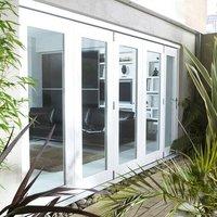 Nuvu 5 Door White Folding Doors, Fully Decorated, 12ft wide.