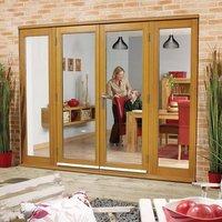 Nuvu Oak Exterior French Doors with Twin Side Frames, Fully Decorated