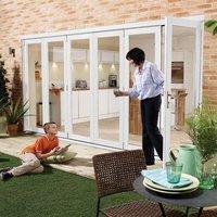 Nuvu 6 Door White Folding Doors, Fully Decorated, 14ft or 16ft wide.