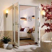 nuvu exterior white french door and frame set fully decorated