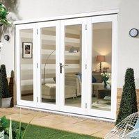 Nuvu White Exterior French Doors with Twin Side Frames, Fully Decorated