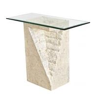 Numerati Glass Console Table Rectangular In Mactan Stone
