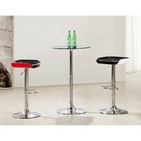 Nuvo Bar Table Round In Clear Glass With Chrome Base