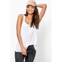 nula slub extreme racer back oversized vest cream