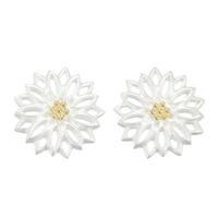 Number 39 Silver Yellow Gold Flower Studs S 1021 YGS