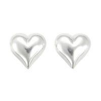 number 39 silver plain heart studs s 1020 hp