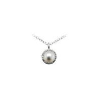 Number 39 Ladies Sterling Silver Pearl Cubic Zirconia Necklace P5029FPCZ