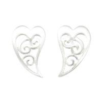 Number 39 Silver Celtic Heart Studs S 1039 M