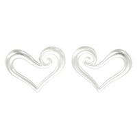 number 39 silver open heart studs s 1005 m