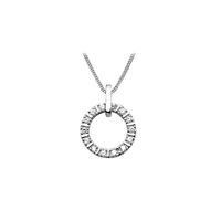 Number 39 Ladies Sterling Silver Cubic Zirconia Open Circle Necklace P5011CZ