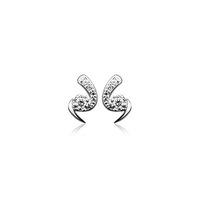 Number 39 Ladies Sterling Silver Cubic Zirconia Twist Stud Earrings S5050HPC