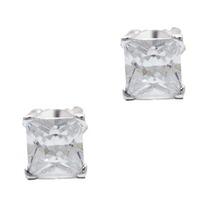 Number 39 Silver Square Cubic Zirconia Stud Earrings S7002CZ
