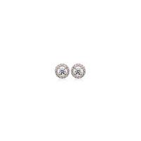 number 39 ladies rose gold plated clear cubic zirconia earrings s5022r ...