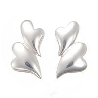 Number 39 Silver Double Heart Studs S1035HP