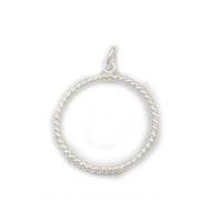 Number 39 Silver Circle Twist Rope Necklet N 1073 HP