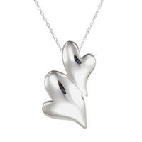 number 39 silver double heart pendant p1035hp