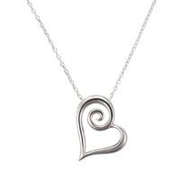 Number 39 Silver Twisted Heart Pendant P1012HP