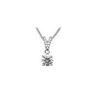 Number 39 Ladies Sterling Silver Cubic Zirconia Pave Necklace P5025CZ