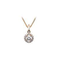 number 39 ladies rose gold plated cubic zirconia necklace p5022rgc