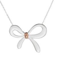 Number 39 Two Tone Bow Necklace P1046RG