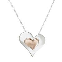 Number 39 Two Tone Heart Pendant P1007RG