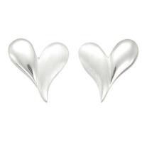 Number 39 Silver Blend Heart Earrings S1006M