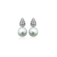 number 39 ladies sterling silver cubic zirconia pearl stud earrings s5 ...