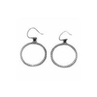 Number 39 Ladies Sterling Silver Circle Twist Dropper Earrings Earrings D1073HP
