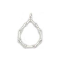 Number 39 Silver Tear Drop Bamboo Pendant N 1074 HP