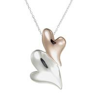 Number 39 Two Tone Double Heart Pendant P1035RG