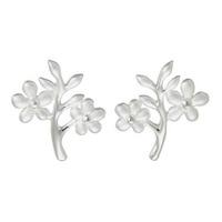 Number 39 Silver Flower Stud Earrings S 1062 S