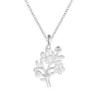 Number 39 Silver Cubic Zirconia Flower Pendant P 1062 S