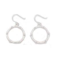 Number 39 Silver Bamboo Circle Earrings D 1075 HP