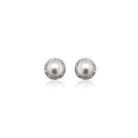 number 39 ladies sterling silver cubic zirconia pearl stud earrings s5 ...