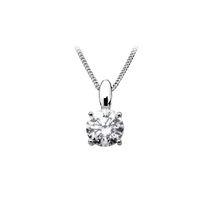 Number 39 Ladies Sterling Silver Round Cubic Zirconia Necklace P5004CZ