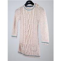 nwot ms age 4 5 years cream turquoise cable knit dress