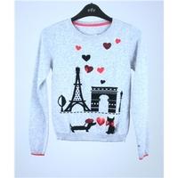 nwot age 9 10 years grey black and red french themed jumper