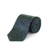 NWOT M&S Savile Row Inspired navy & green squiggle silk tie