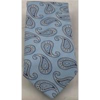 nwot ms sky blue paisley patterned silk tie