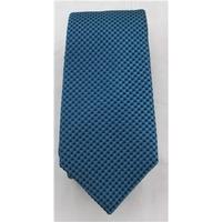 NWOT M&S teal & black checked silk tie