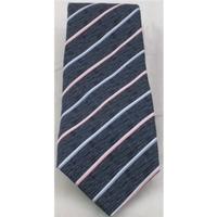 NWOT M&S blue & pale pink mix striped silk tie