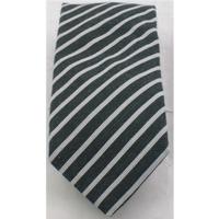 NWOT M&S dark green mix striped silk & wool tie