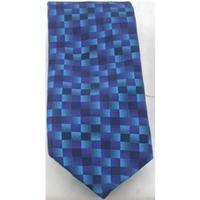NWOT M&S blue & purple mix check patterned silk tie