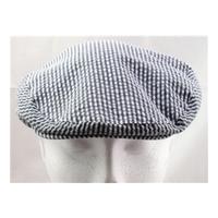 nwot ms size l blue white striped flat cap