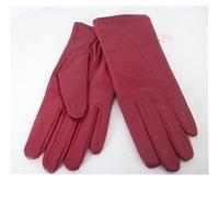 NWOT size M/L dark pink leather gloves