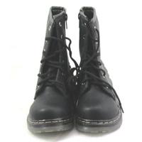 NWOT, size 10/28 black faux leather studded DM style boots