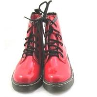 NWOT, size 2 red patent effect DM style boots