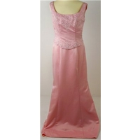 NWOT HollyK size 14 pink diamanté & pearl pink wedding dress