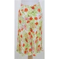 nwot ms size 8 orange green floral skirt