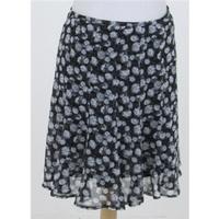 NWOT M&S, size 8 black, purple & pink patterned skirt